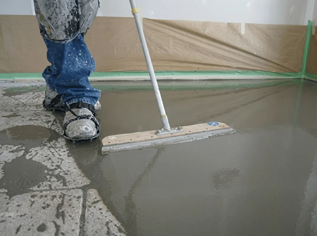Uneven floor being professionally repaired in Manchester, NH